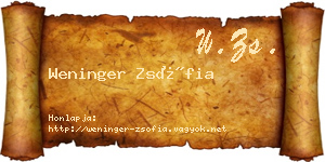Weninger Zsófia névjegykártya